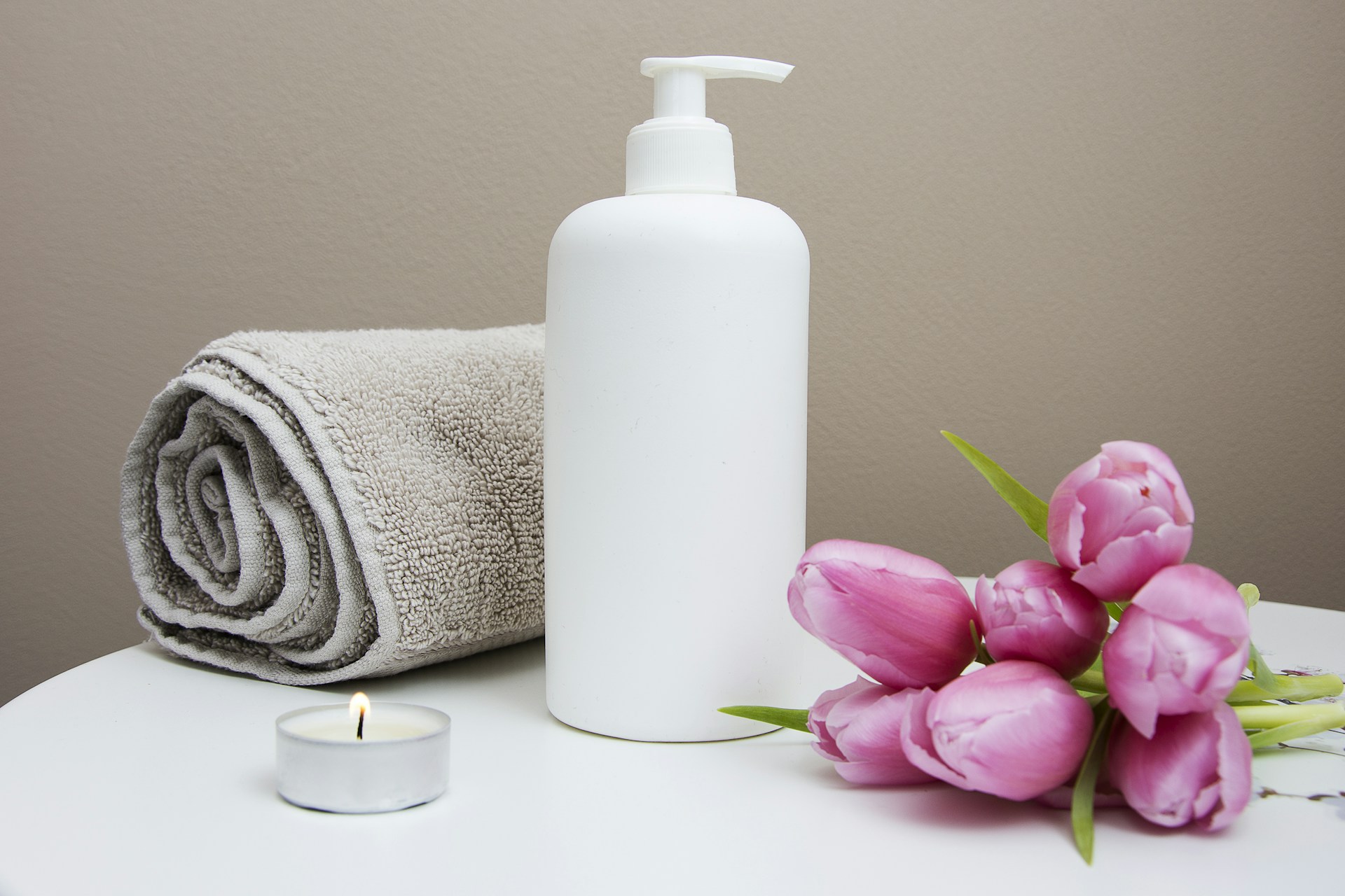 Spa candles and water